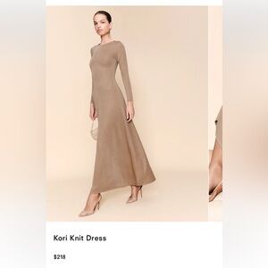 Reformation Kori Knit Dress in Beige Sparkle